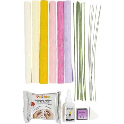 Creativ Company Hobbyset crepepapier bloem pastelkleuren