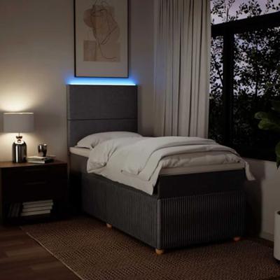 Boxspring met matras stof taupe 80x200 cm