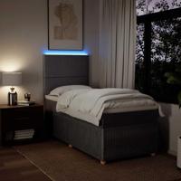 Boxspring met matras stof taupe 80x200 cm - thumbnail