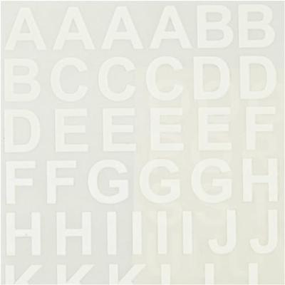 Creativ Company Rub-on stickers, letters en cijfers, h: 17 mm, b: 17 mm, vel 12,2x15,3 cm, wit, 1 doos