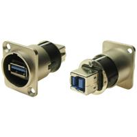Cliff CP30106 XLRFT USB 3.0 A-B bus nikkel geaard Adapter, inbouw 1 stuk(s) - thumbnail