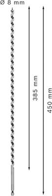 Bosch Accessoires Houtslangenboor, zeskant 8 x 360 x 450 mm, d 6,35 mm 1st - 2608597640
