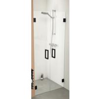 Nisdeur by Sealskin &apos;i AM&apos; 80x200 cm Pendeldeuren Mat Zwart Helder Glas Antikalk - thumbnail