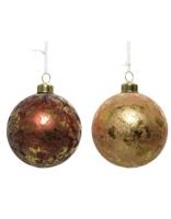 Kerstbal Glas Sugar Finish Ø8cm Assorti 1st - thumbnail