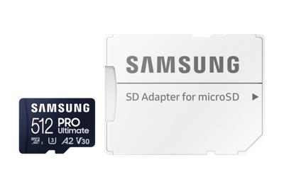 Samsung Pro Ultimate 512GB + SD-adapter Micro SD-kaart Blauw