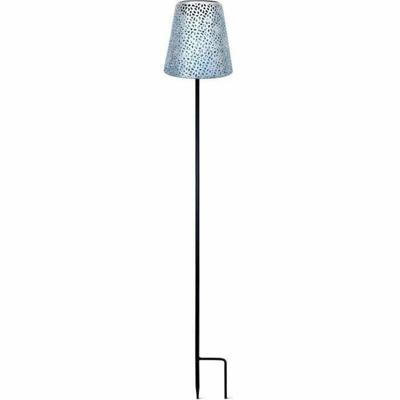 Solarlamp - GARDEN ID Zilver - Ø12 h70 cm - Levensduur batterij 6-8 uur - Stabiliserende voet - Aan/uit knop - AAA batterij.