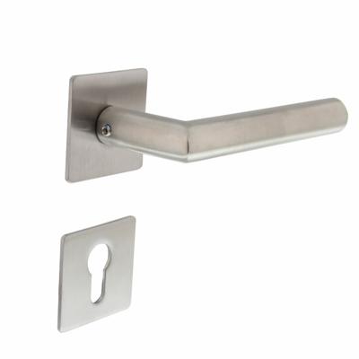 Intersteel Deurkruk Hoek 90° op vierkant magneetrozet met profielcilinderrozetten - RVS Intersteel Deurkruk Hoek 90° op vierkant magneetrozet met profielcilinderrozetten - RVS