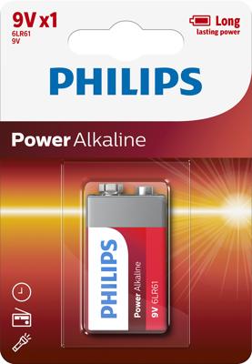 Philips Power 6LR61 9V batterij (blok) Alkaline 9 V 1 stuk(s)