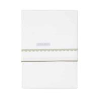 Little Dutch baby ledikantlaken 110x140 cm Pure Olive Rounded geborduurd - thumbnail