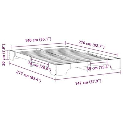 Bedframe met opslag Bruin 140 x 210 cm Hout Bedframe met opslag Bruin 140 x 210 cm Hout