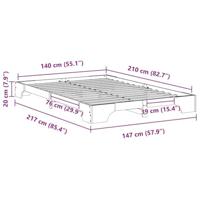 Bedframe met opslag Bruin 140 x 210 cm Hout - thumbnail