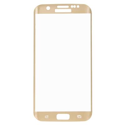 Voor Galaxy S7 Edge / G935 0 26 mm 9H oppervlaktehardheid 3D explosieveilige Colorized zeefdruk getemperd glas volledig scherm Film(Gold)
