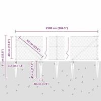 VidaXL Afrasteringspaal grijs 25 x 0,4 m (36 mm gaas) staal en pvc - thumbnail