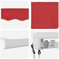 Luifel automatisch uitschuifbaar 350x250 cm rood - thumbnail