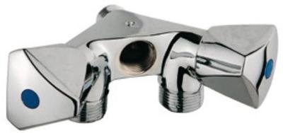 Kirchhoff Apparaat-aansluitende wandventieldoppelt, 1/2"ET x 3/4"ET x 1/2"IT, met terugslagklep - 986321113