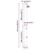 VidaXL Buitenzonne-douche zwart 217 cm pvc en aluminium - thumbnail