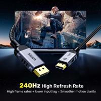 UNITEK C1626GY01-1M DisplayPort 2.1 kabel Zwart - thumbnail