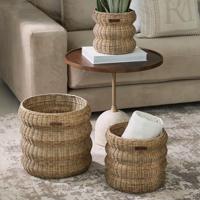 Rivièra Maison Mand 'Rustic Rattan Mennagio' Rattan Pitriet, Set van 3 stuks - thumbnail