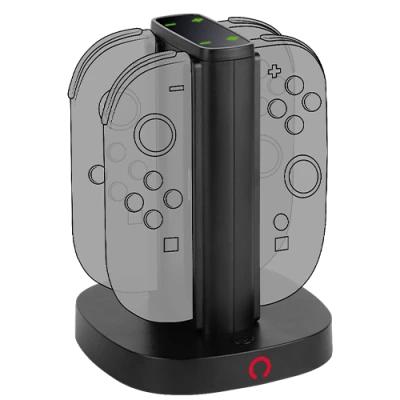 Oplaadstation - KONIX - 2 paar Joy-Con-controllers - LED-oplaadindicator - USB-A-aansluiting - Zwart