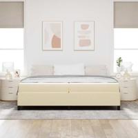 Boxspring bed Crème, Zwart 200 x 200 cm Stof, Engineered Hout - thumbnail