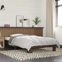 Bedframe bewerkt hout en metaal bruin eikenkleurig 75x190 cm - thumbnail
