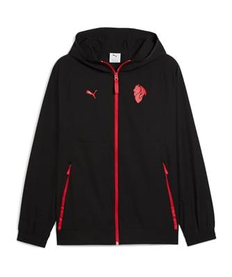 PUMA AC Milan Pumatech Trainingsjack Woven 2025-2026 Zwart Rood - thumbnail