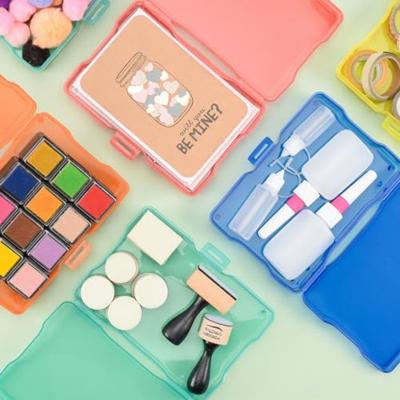 Vaessen Creative • opbergbox met 16 cassettes kleurrijk