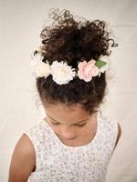 Boheemse bloemenkrans voor meisjes ecru - thumbnail