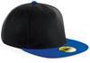 Beechfield CB660 Original Flat Peak Snapback Cap - Black/Bright Royal - One Size - thumbnail
