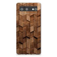 Bumper Hoesje voor Google Pixel 6 Wooden Cubes - thumbnail