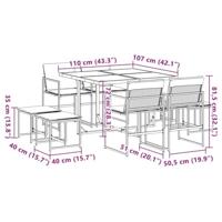 9-delige Tuinset met kussens textileen wit - thumbnail