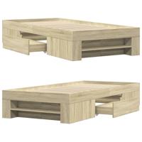 Bedframe zonder matras hout sonoma eikenkleurig 75x190 cm - thumbnail