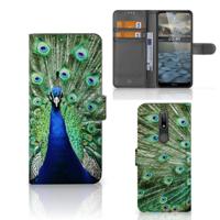 Nokia 2.4 | Telefoonhoesje | Met pasjeshouder | Pauw - thumbnail