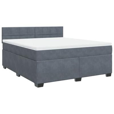 Boxspring met matras fluweel donkergrijs 180x200 cm
