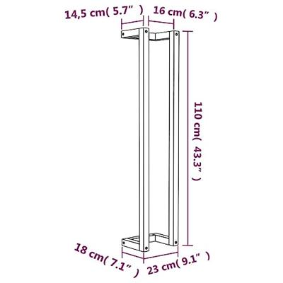 Handdoekenrek 23x18x110 cm massief grenenhout wit