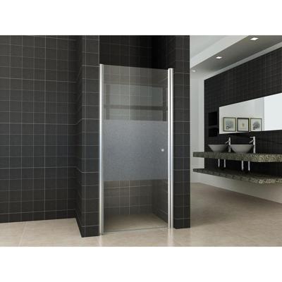 Wiesbaden Nisdeur Links 100x200cm - NANO Helder & Melkglas - Chroom