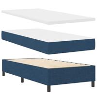 Boxspringbed met matras en LED-verlichting in blauw, 100 x 200 cm stof - thumbnail