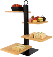 Cookinglife Etagere 4 Laags / Serveertoren + Schaaltje - Zwart Metaal - thumbnail