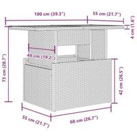 2-delige Loungeset met kussens poly rattan en acaciahout zwart - thumbnail