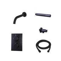 Badkraan Inbouw BWS Exclusive Compleet met Handdouche Mat Zwart - thumbnail