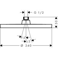 hansgrohe Activera S hoofddouche 240 - 1jet - EcoSmart - mat zwart 28056670 - thumbnail