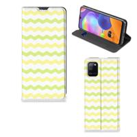 Samsung Galaxy A31 | Hoesje met Magneet | Waves Yellow - thumbnail
