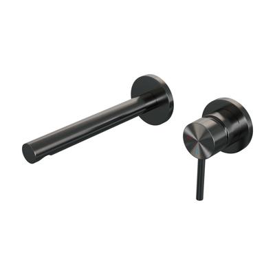 Brauer Gunmetal Edition Inbouw Wastafelmengkraan met Rechte Uitloop en Rozetten Model A1 Gunmetal Geborsteld PVD