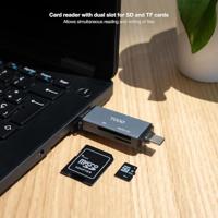 Kaartlezer TooQ TQR-3001G Zwart Grijs - thumbnail