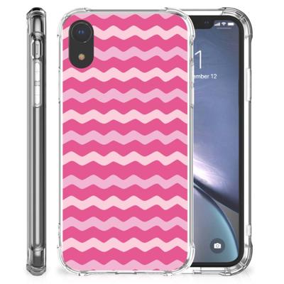 Apple iPhone Xr Doorzichtige Silicone Hoesje Waves Pink Apple iPhone Xr Doorzichtige Silicone Hoesje Waves Pink