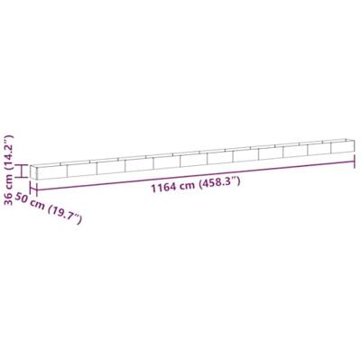 Verhoogde plantenbak 1164 x 50 x 36 cm Gegalvaniseerd staal Verhoogde plantenbak 1164 x 50 x 36 cm Gegalvaniseerd staal