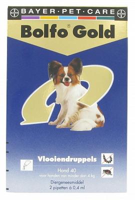 Bolfo Gold Druppels Hond 40 2 x 0,4ml Bolfo Gold Druppels Hond 40 2 x 0,4ml