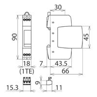 DEHN 953206 DR M 2P 30 FM Overspanningsveilige afleider Overspanningsbeveiliging voor: Verdeelkast 2 kA 1 stuk(s) - thumbnail