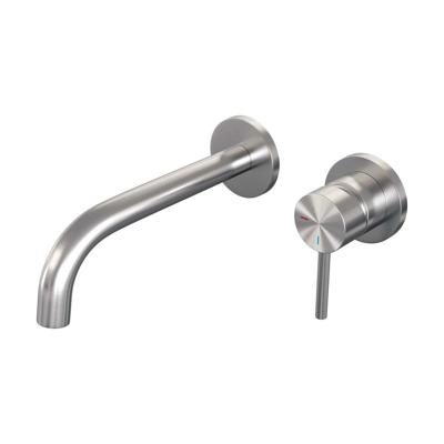 Brauer Brushed Edition Inbouw Wastafelmengkraan met Gebogen Uitloop en Rozetten Model A1 RVS Geborsteld PVD