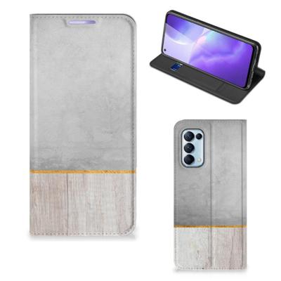 OPPO Find X3 Lite Book | Wallet Case | Wood Concrete